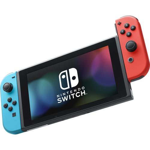 Nintendo Switch 32GB Neon Blue Red Joy Con&Protective Sleeve + Lime Skin Bundle