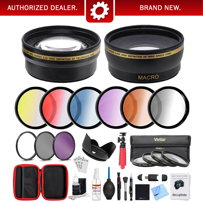 Deco Gear 67mm Lens Accessory Kit - Includes Filter Sets, Cases & Cleaning Kit