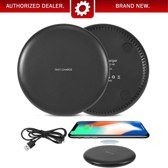 Deco Gear QI Wireless Fast-Charging Pad in Matte Black - 10W Output