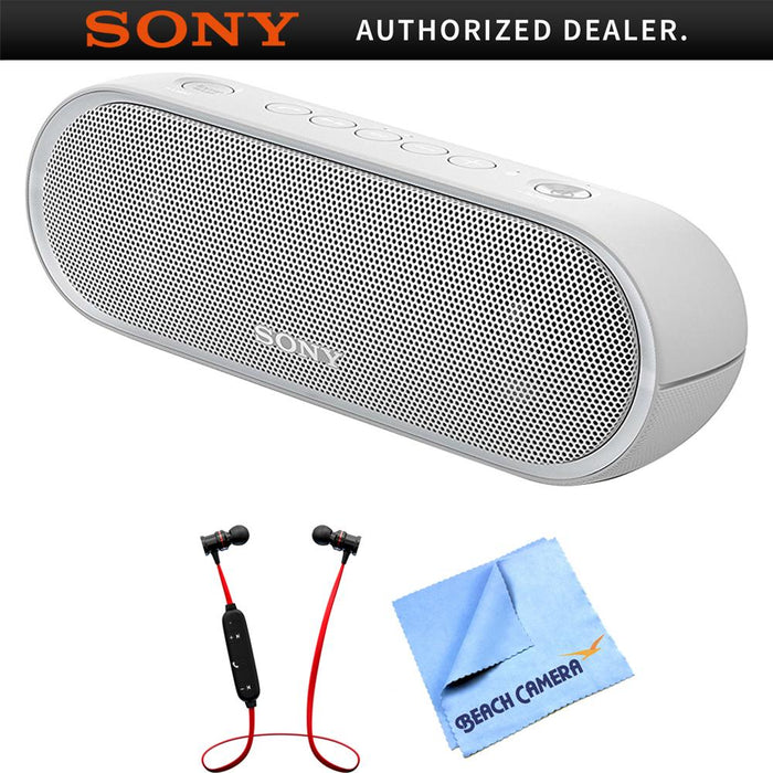 Sony XB20 Portable Wireless Bluetooth Speaker Grey with Headphones Bundle