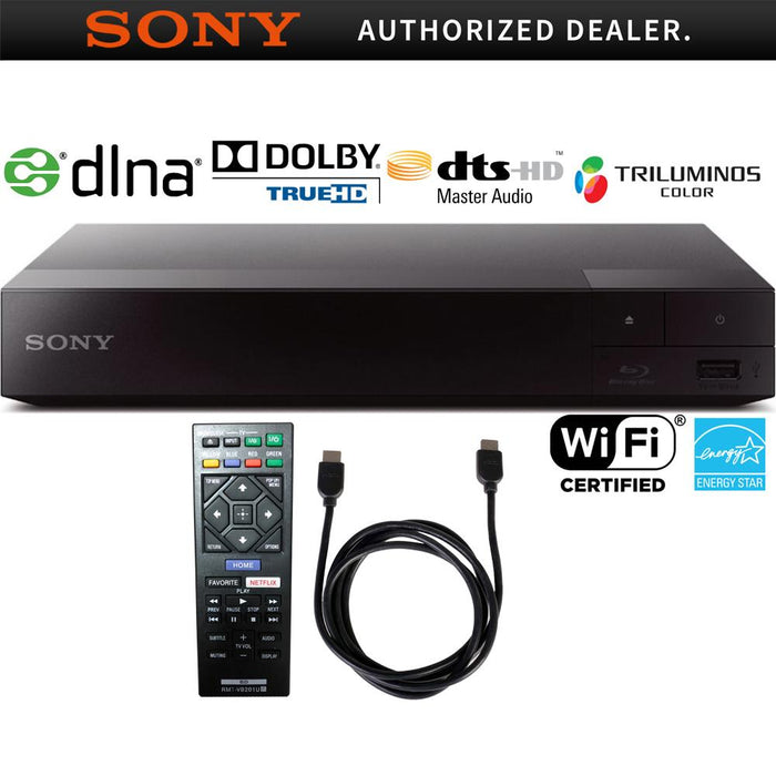 Sony Streaming Blu-ray Disc Player (BDP-S3700) with 6ft High Speed HDMI Cable