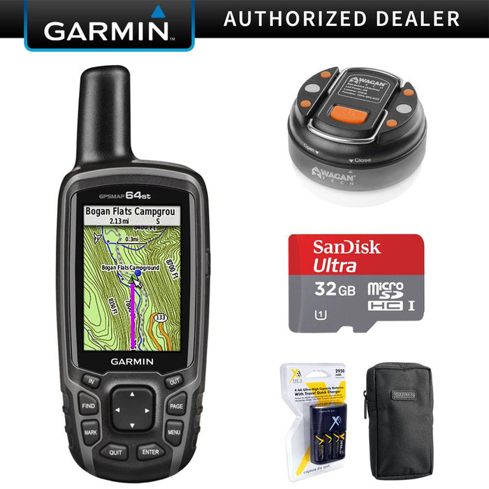 Garmin GPSMAP 64st Worldwide Handheld GPS with 32GB Accessory Bundle