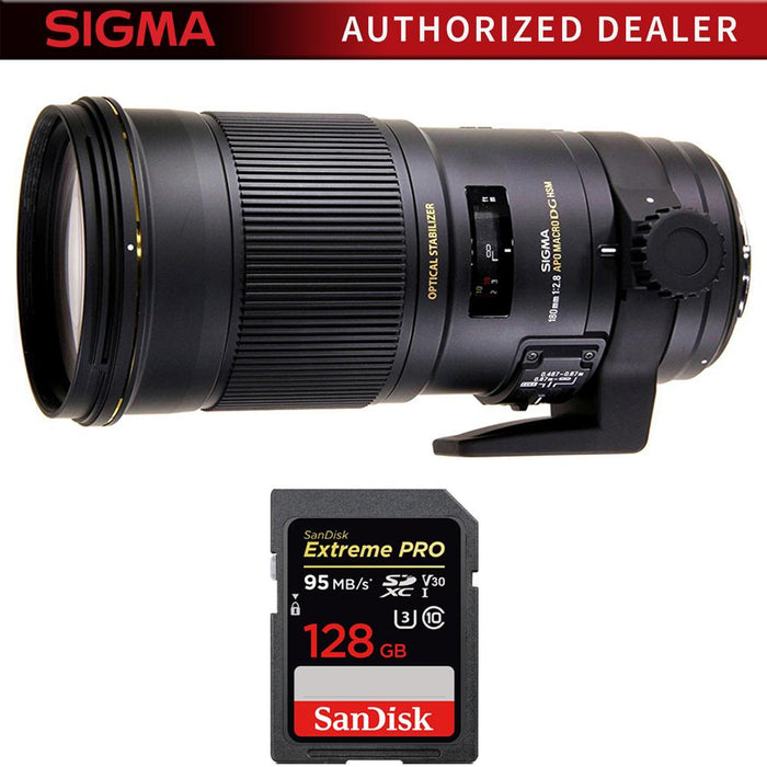 Sigma 180mm F2.8 EX APO DG HSM OS Macro for Canon w/ Sandisk 128GB Memory Card