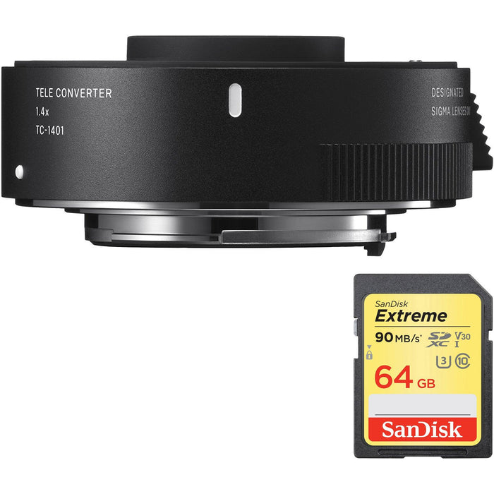 Sigma 1.4x Teleconverter TC-1401 for Canon - 879101 w/ 64GB UHS-I SDXC