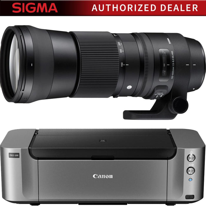 Sigma 150-600mm F5-6.3 DG OS HSM Contemporary Zoom Lens for Nikon+Canon PRO100 Printer