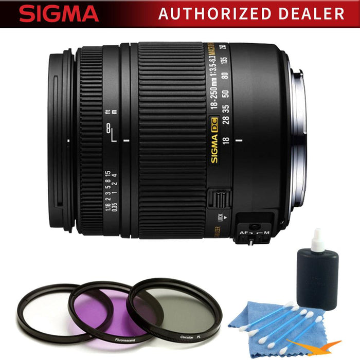 Sigma 18-250mm F3.5-6.3 DC Macro OS HSM Lens for Canon EF Kit