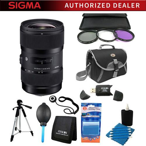 Sigma AF 18-35MM F/1.8 DC HSM Lens Kit for Nikon w/ Tripod, Bag, Filter Kit and Accy's