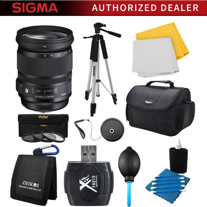 Sigma 24-105mm F/4 DG OS HSM Lens for Nikon Bundle