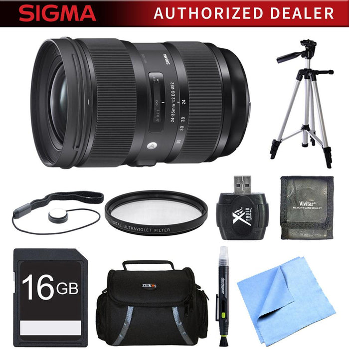 Sigma 24-35mm F2 DG HSM Standard-Zoom Lens for Nikon 16GB Bundle