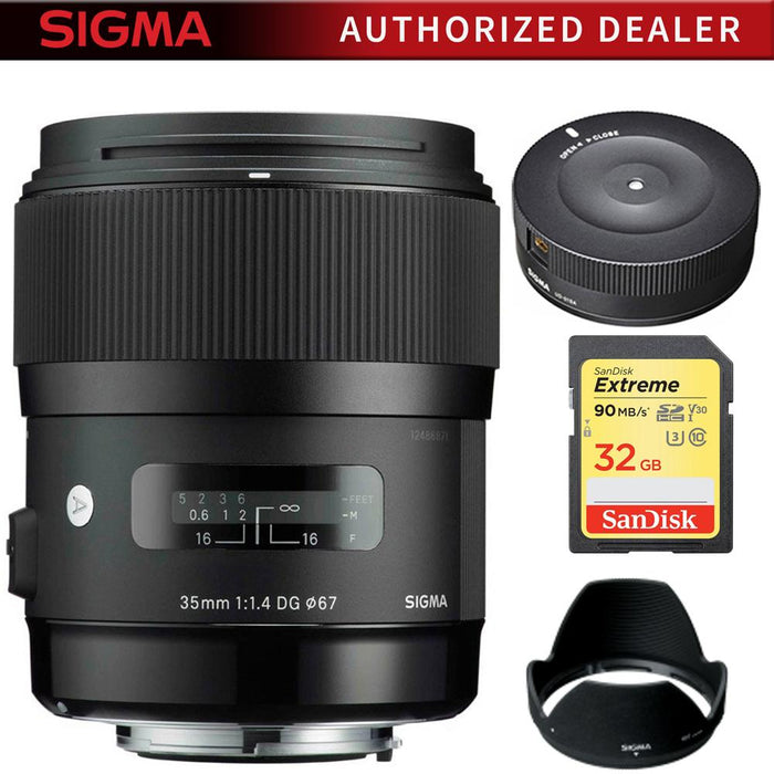 Sigma Art 35mm F/1.4 DG DG HSM Wide-Angle Lens for Sigma with USB Dock Bundle
