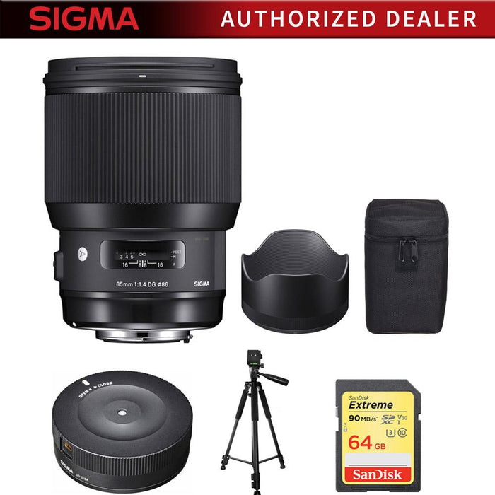 Sigma 85mm F1.4 DG HSM Art Canon - 321954 with Sigma USB Dock Bundle