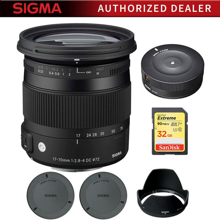 Sigma 17-70mm F2.8-4 DC Macro OS HSM Lens for Nikon Digital Cameras w/ USB Dock