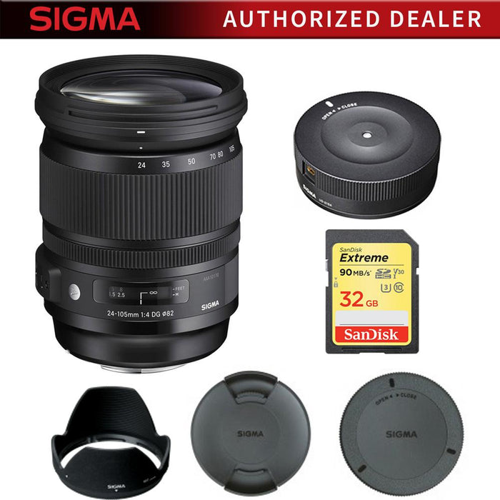 Sigma 24-105mm F/4 DG OS HSM Lens for Nikon 635-306 with USB Dock Bundle