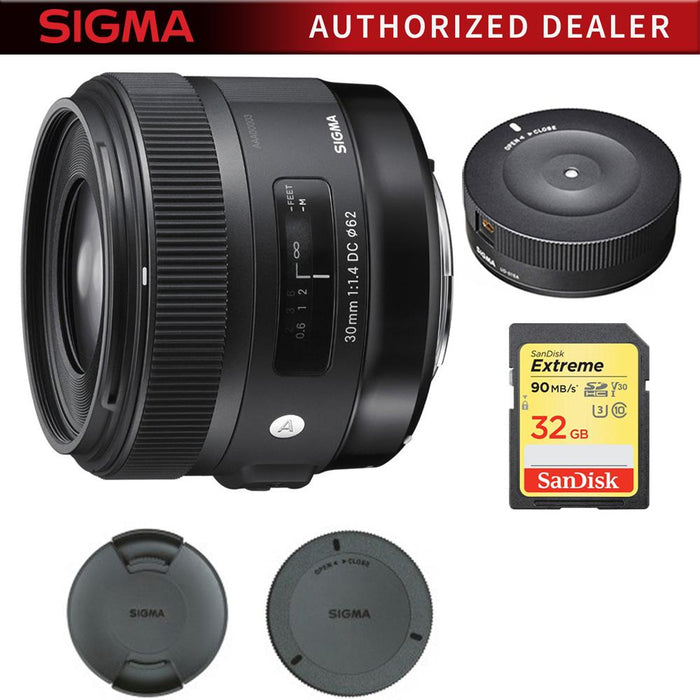 Sigma 30mm F1.4 ART DC HSM Lens for Nikon Digital SLR Cameras w/ USB Dock Bundle