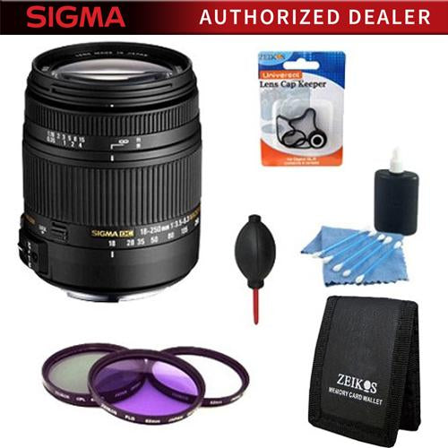 Sigma 18-250mm F3.5-6.3 DC OS HSM Lens for Canon EOS Complete Pro Lens Kit