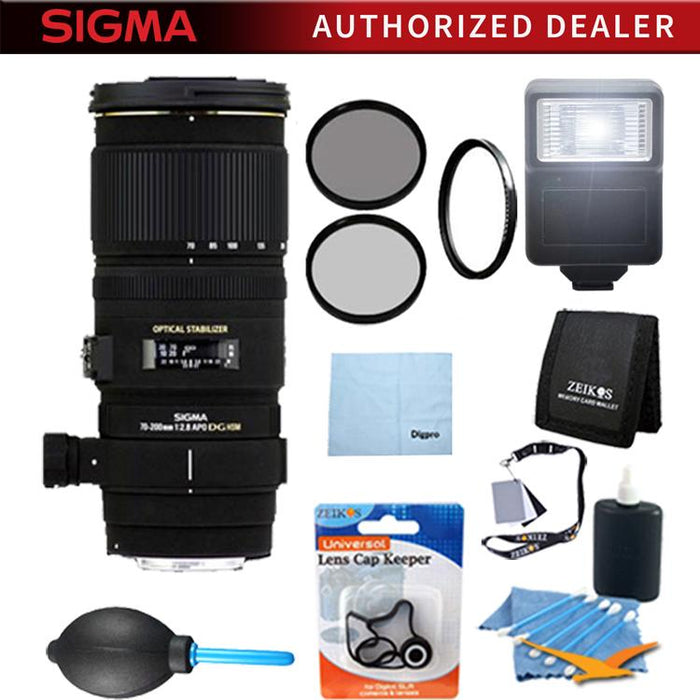 Sigma 70-200mm f/2.8 APO EX DG HSM OS FLD Zoom Lens for Canon DSLRs - Pro Lens Kit