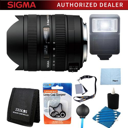 Sigma 8-16mm f/4.5-5.6 DC HSM FLD AF Zoom Lens for Canon DSLRs - Pro Lens Kit