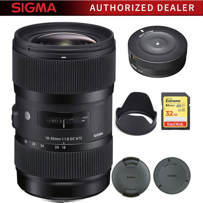 Sigma AF 18-35mm f/1.8 DC HSM Lens for Canon 210-101 with USB Dock Bundle