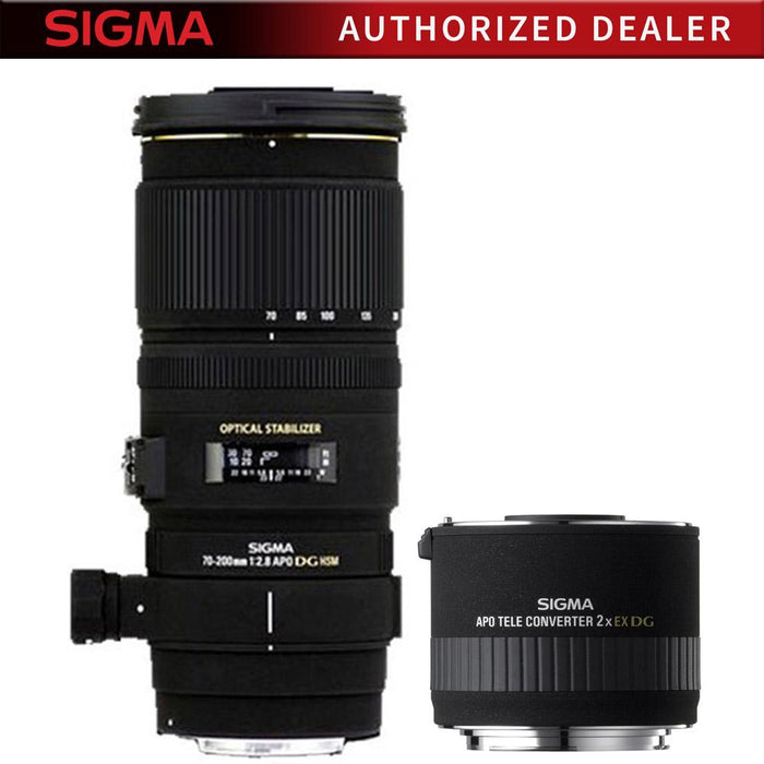 Sigma 70-200mm f/2.8 APO EX DG HSM OS FLD Zoom Lens for Canon DSLR+Teleconverter