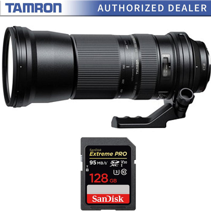 Tamron SP 150-600mm F/5-6.3 Di VC USD Zoom Lens for Nikon + 128GB Memory Card