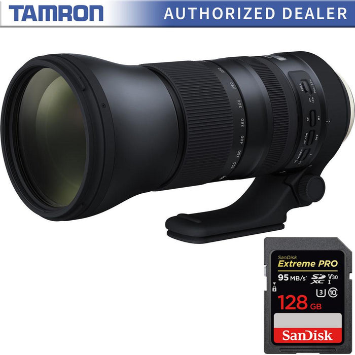 Tamron SP 150-600mm F/5-6.3 Di USD G2 Zoom Lens f/ Sony Mounts +128GB Memory Card