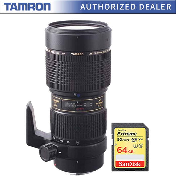 Tamron SP AF70-200mm F/2.8 Di LD [IF] Macro for Nikon USA Warranty w/ 64GB Memory Card