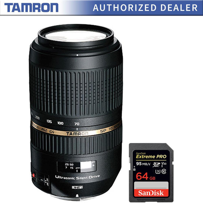 Tamron AF 70-300mm f/4.0-5.6 SP Di VC USD XLD Canon EOS + SDXC 64GB Memory Card