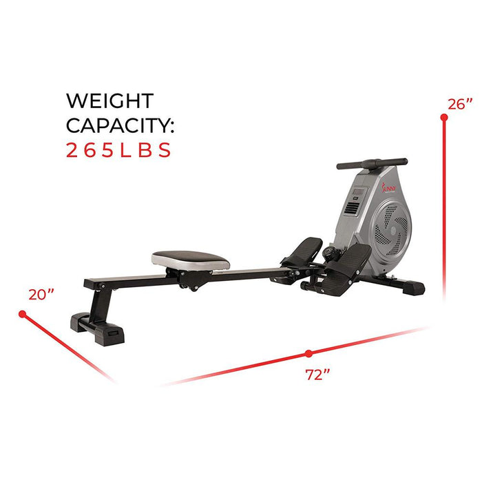 Sunny Health and Fitness SF-RW5728 Air Magnetic Rower with Tech Smart USA Fitness & Wellness Suite Bundle