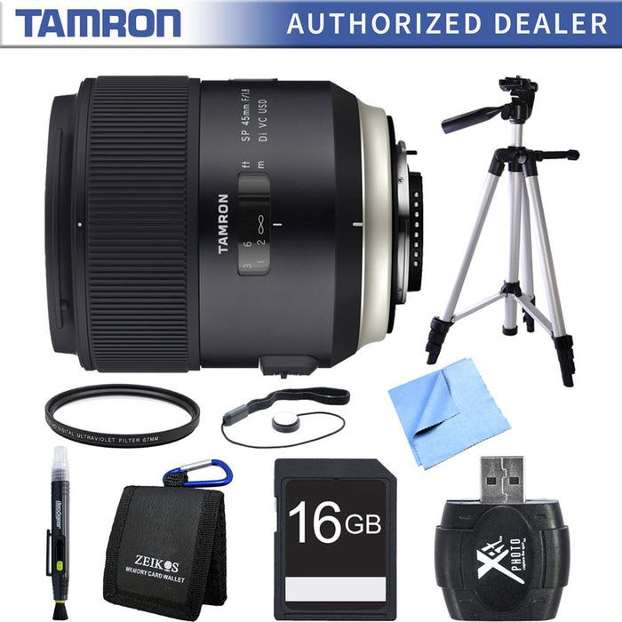 Tamron SP 45mm f/1.8 Di VC USD Lens for Canon EOS Mount Bundle