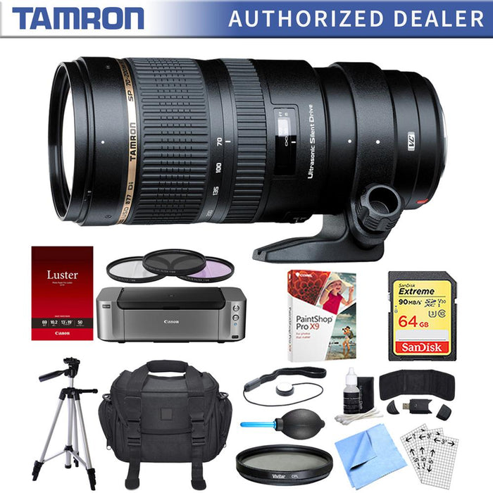 Tamron SP 70-200mm F/2.8 DI VC USD Telephoto Zoom Lens Nikon Dual Mail in Rebate Bundle