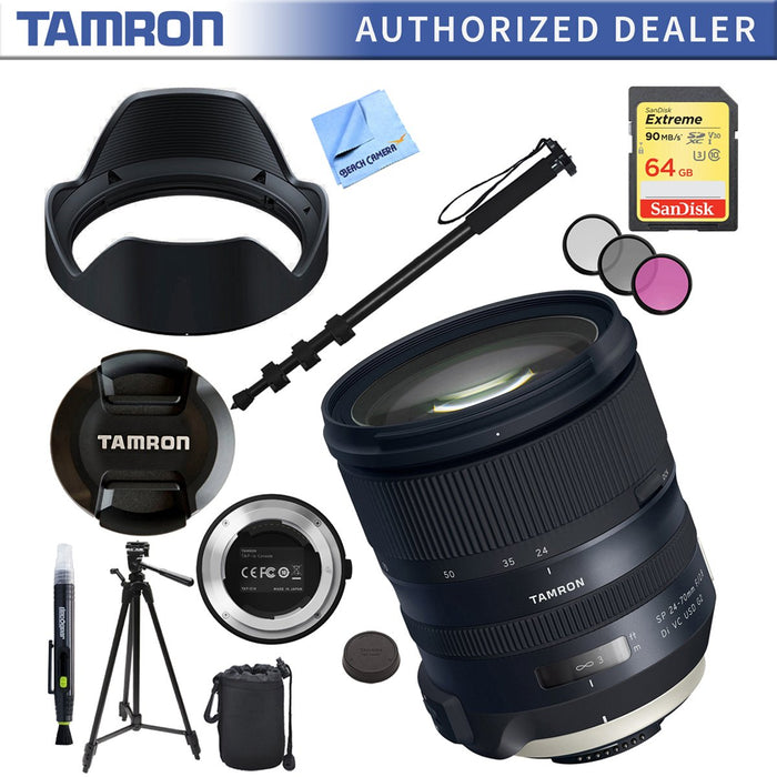 Tamron SP 24-70mm f/2.8 Di VC USD G2 Lens for Nikon Mount with 64GB Accessory Kit