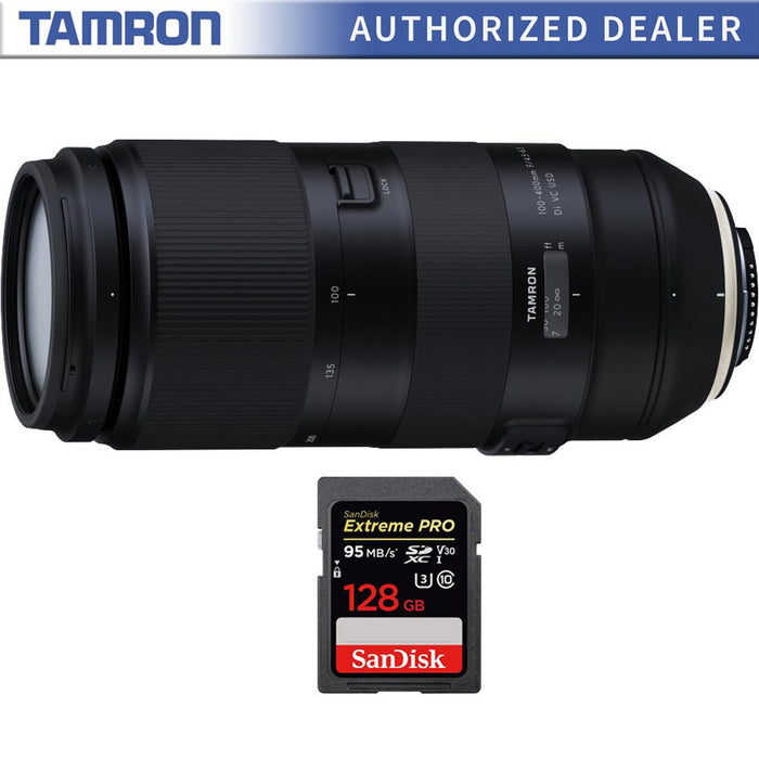 Tamron 100-400mm F/4.5-6.3 Di VC USD Lens for Canon with 128GB Memory Card
