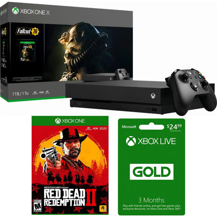 Microsoft Xbox One X 1 TB Fallout 76 with Red Dead Redemption 2 & 3-Month Xbox Live Bundle