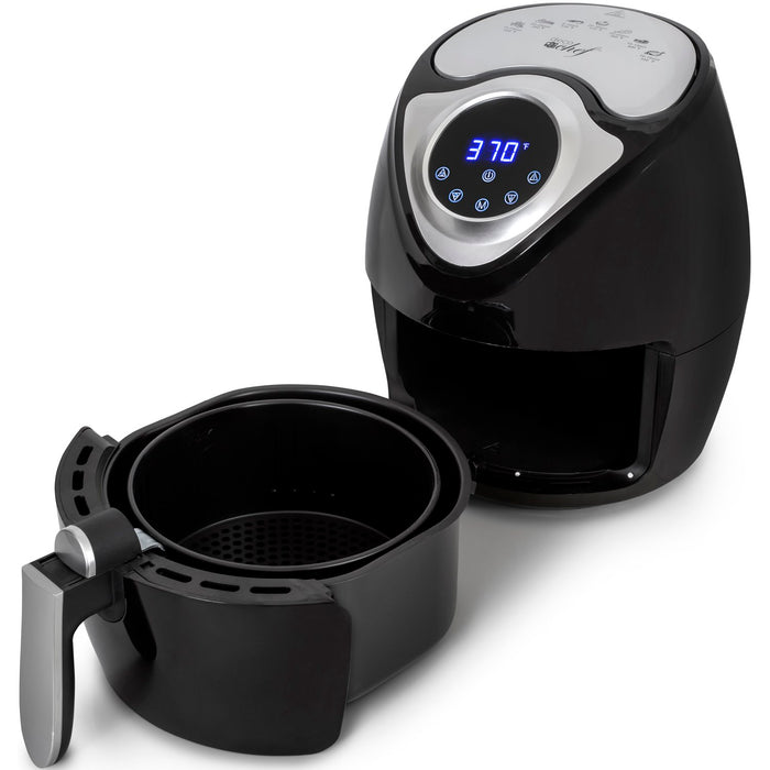 Deco Chef 3.7QT Personal Digital Air Fryer, 7 One-Touch Cooking Programs, 1300W, Black