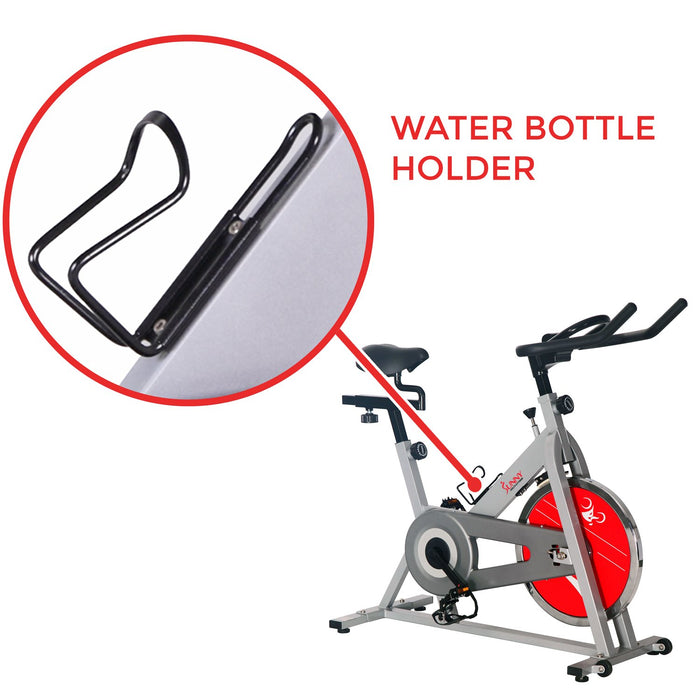 Sunny Health and Fitness Chain Drive Indoor Cycling Bike - Silver- (SF-B1001S)