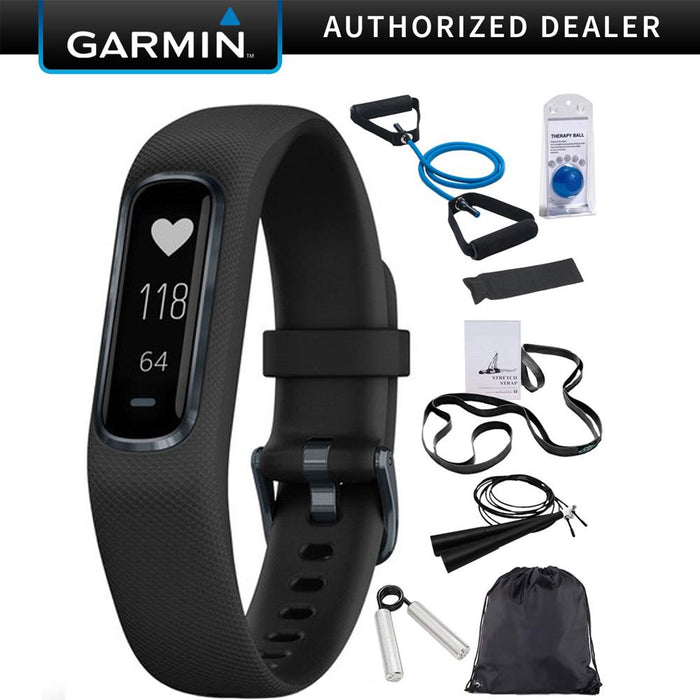 Garmin Vivosmart 4 Black with Midnight Hardware (S/M) + 7 Pcs Fitness Kit
