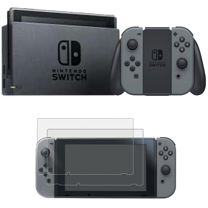 Nintendo Switch 32GB Console w/ Gray Joy Con + 2x Tempered Glass Screen Protector