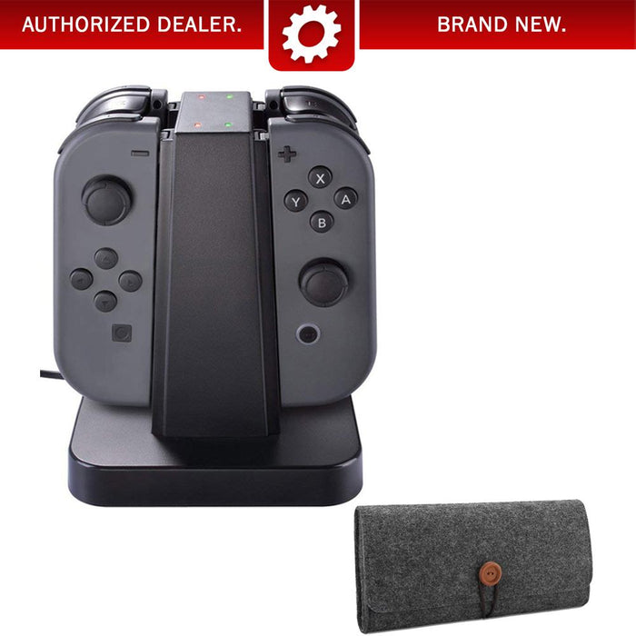 Deco Gear Nintendo Switch Joy-Con Charging Dock with Lightweight Protective Sleeve