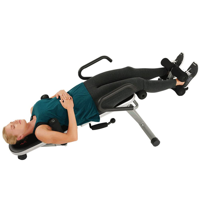 Sunny Health and Fitness Invert Extend N Go Back Stretcher Bench + Cooling Towel