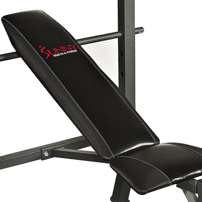 Sunny Health and Fitness Adjustable Weight Bench w/ Leg Extension+Cooling Towel