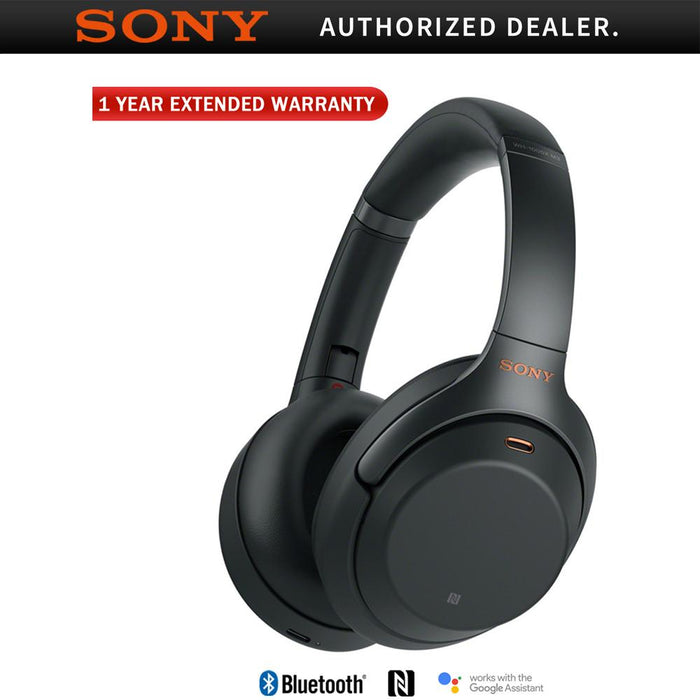 Sony Premium Wireless Headphones with Microphone, Black + Extended Warranty