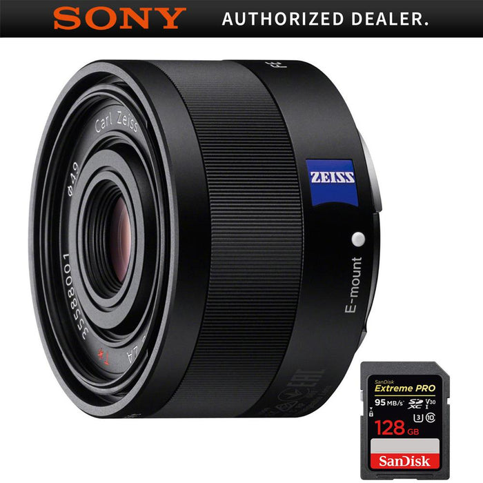 Sony Sonnar T* FE 35mm F2.8 ZA Full Frame Camera E-Mount Lens+128GB Memory Card