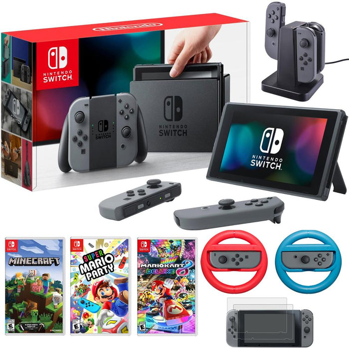 Nintendo Switch 32 GB Console with Super Mario Party, Mario Kart 8, Minecraft & More