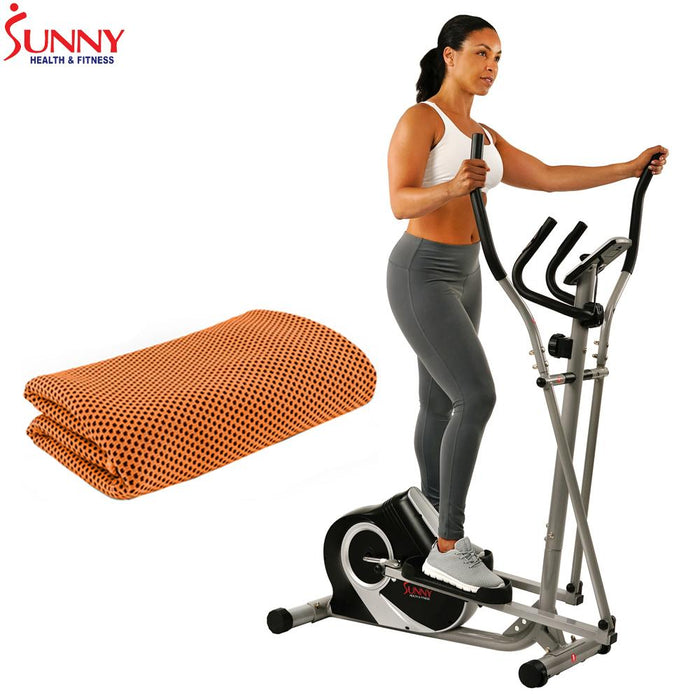 Sunny Health and Fitness Ozone Magnetic Elliptical + Cooling Towel