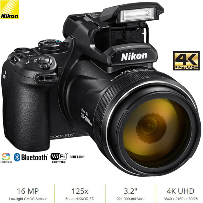 Nikon COOLPIX P1000 16MP 125x Super-Zoom Digital Camera (26522) - (Refurbished)