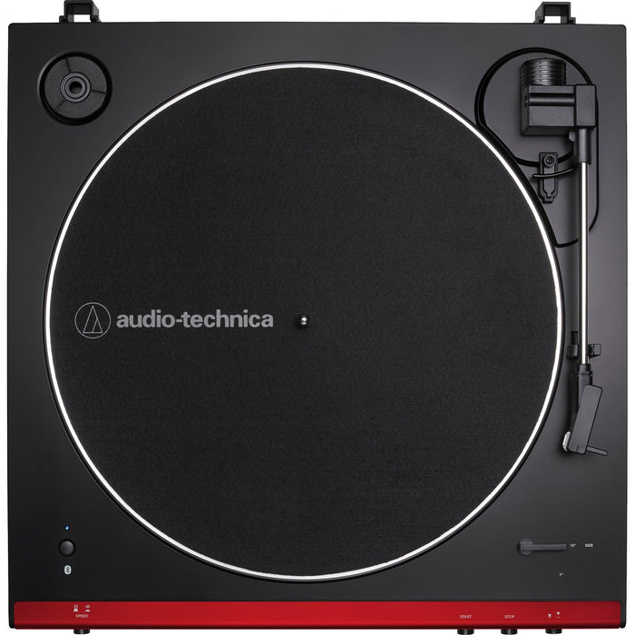 Audio-Technica AT-LP60XBT-RD Fully Automatic Belt-Drive Bluetooth Stereo Turntable, Red/Black