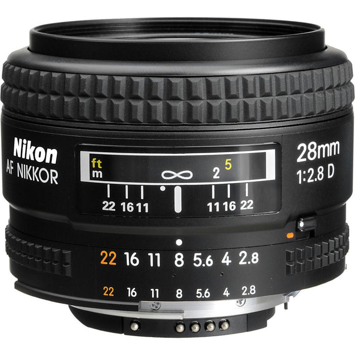 Nikon 28mm f/2.8D AF Nikkor Wide Angle Prime Lens (1922B) - (Certified Refurbished)