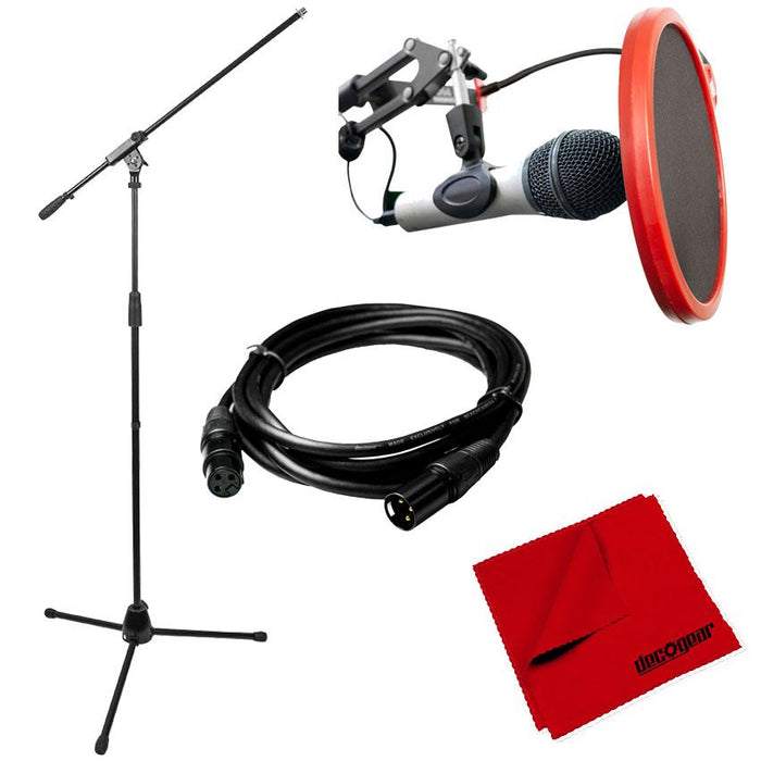 Deco Mount Professional Tripod Microphone Stand with Boom Arm+Pop Filter+XLR Kit