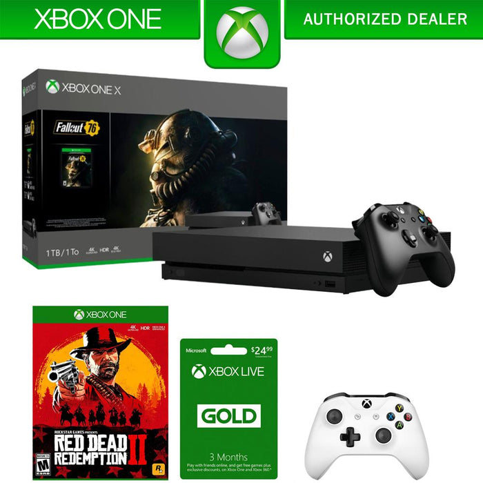 Microsoft Xbox One X 1 TB Fallout 76 Bundle with Red Dead Redemption & Live 3 Month Gold