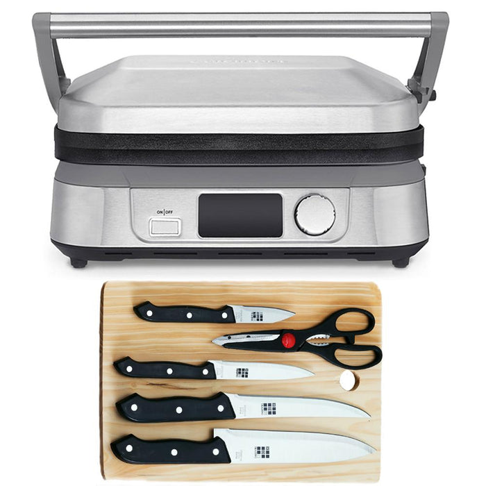 Cuisinart GR-5B Series Griddler Five with 5-Piece Knife Set and Cutting Board